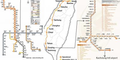 Карта на Taipei високо брзински железнички станици