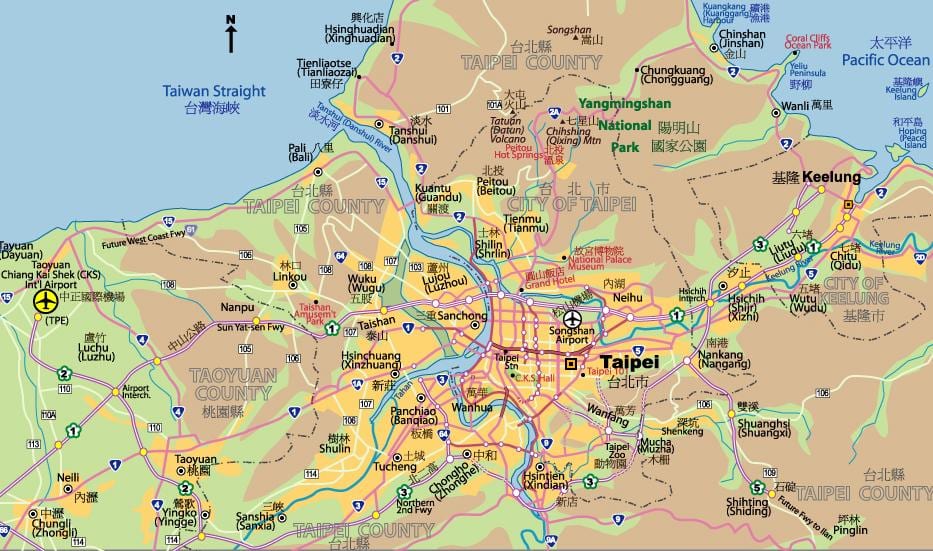 Taipei центарот на мапата