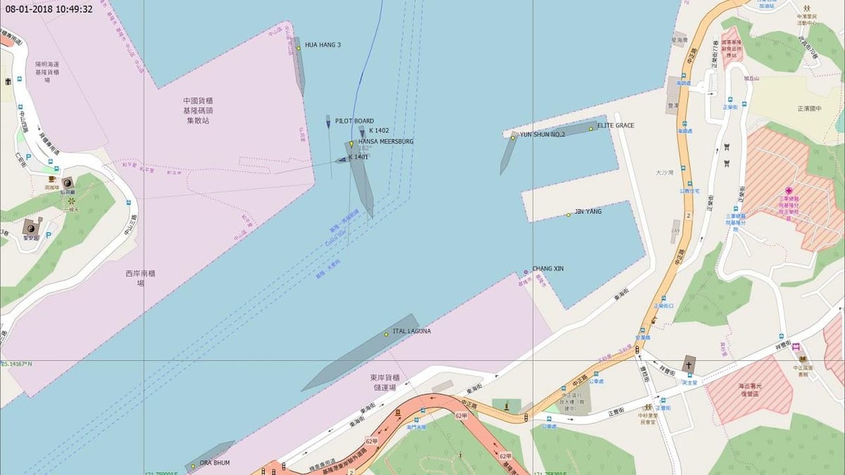 карта на keelung порта