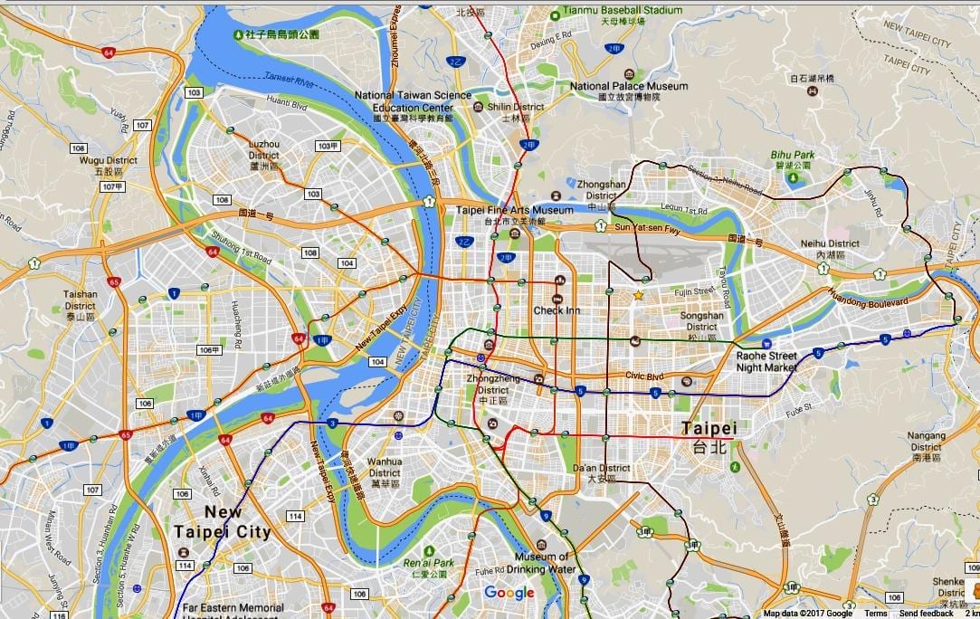Taipei велосипедизам мапа