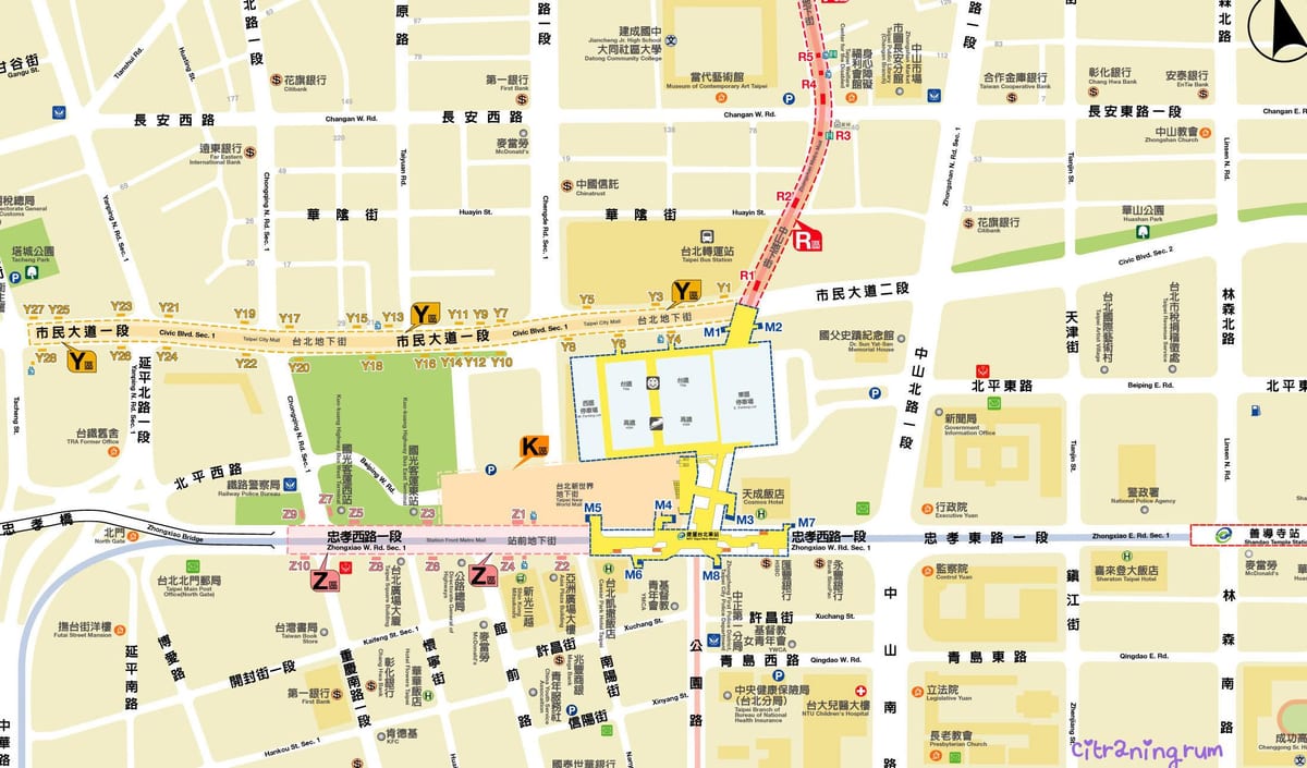 карта на Taipei сити мол