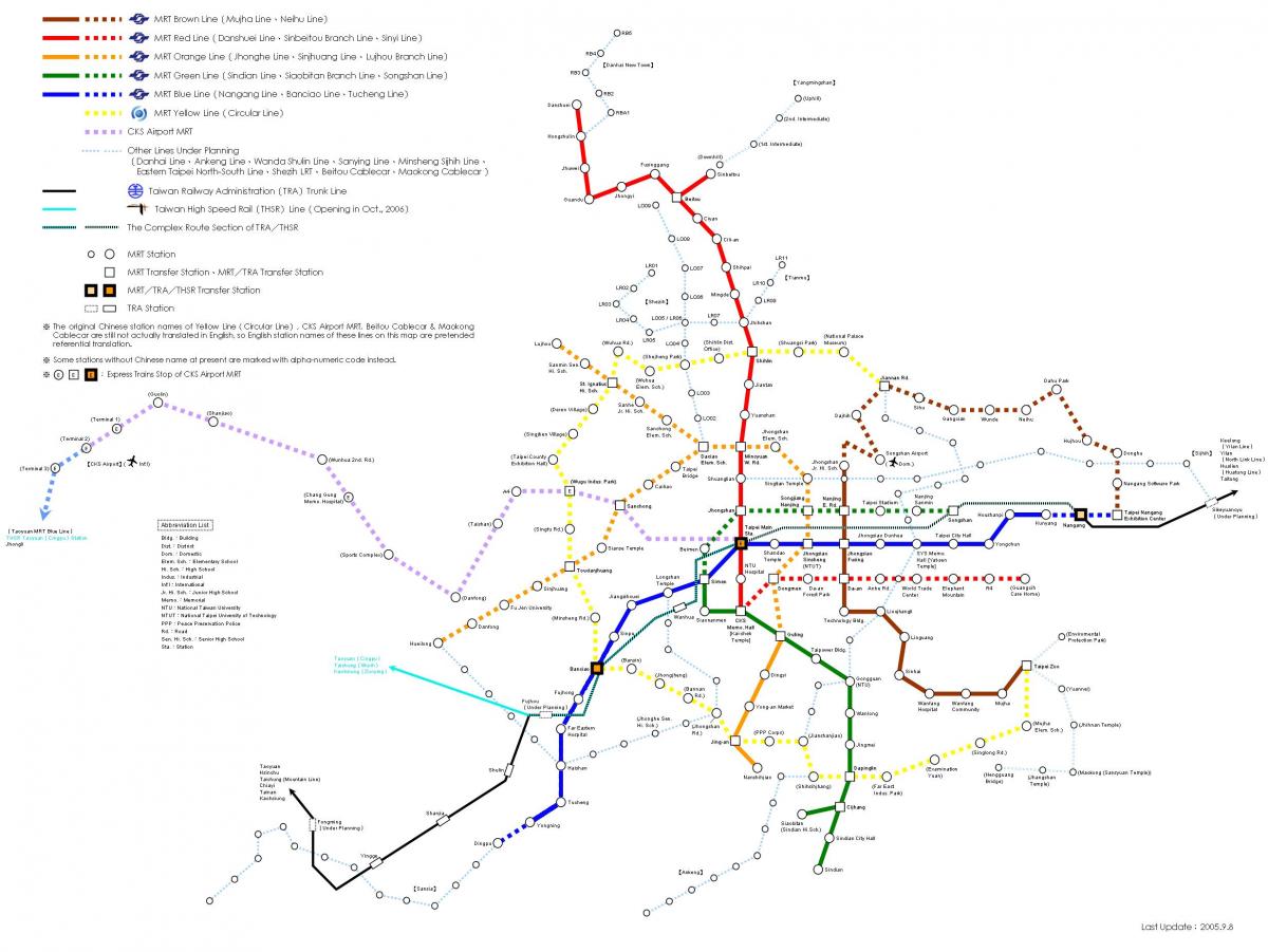 карта на Taipei hsr станица