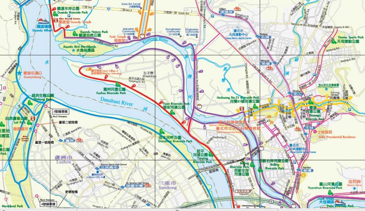 карта на Taipei патот велосипед