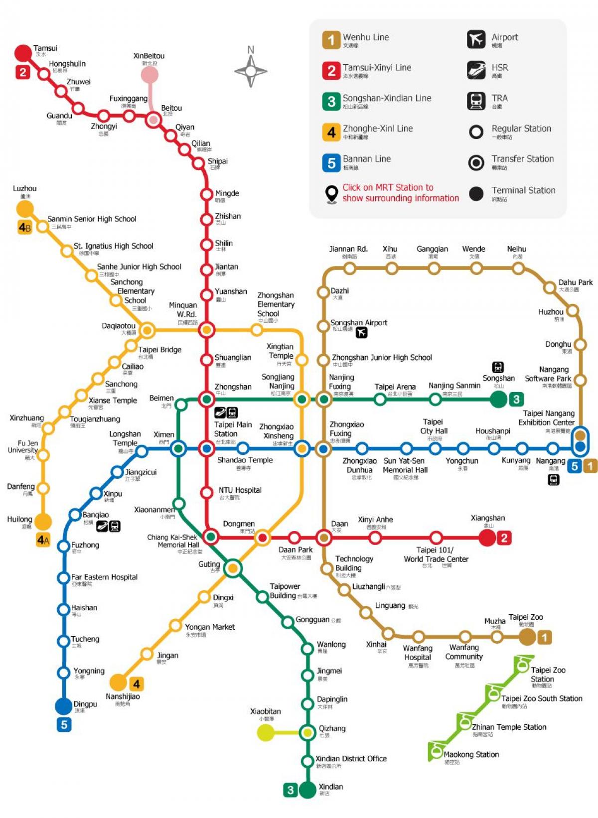 Taipei железничка станица мапа