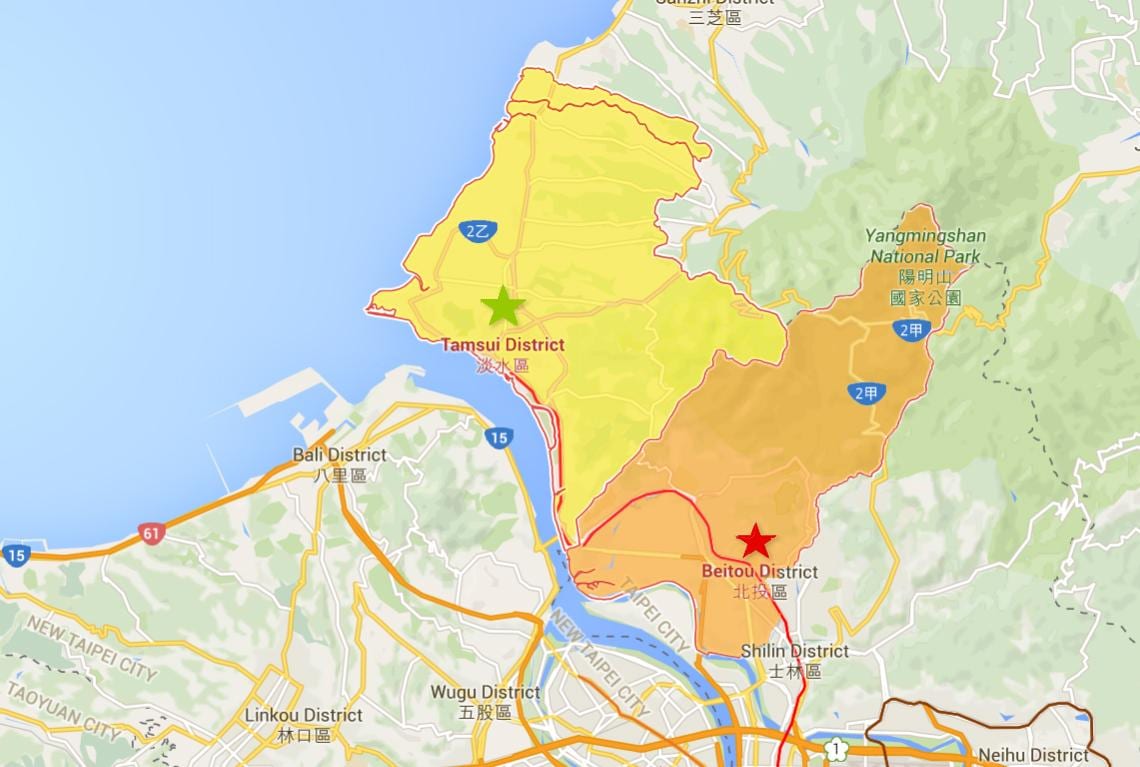 карта на tamsui