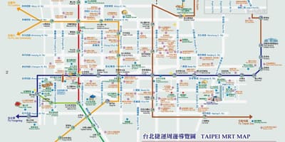 Taipei метро мапата со атракции